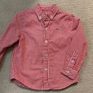Vineyard Vines Kids Red Checkered Button Down Shirt